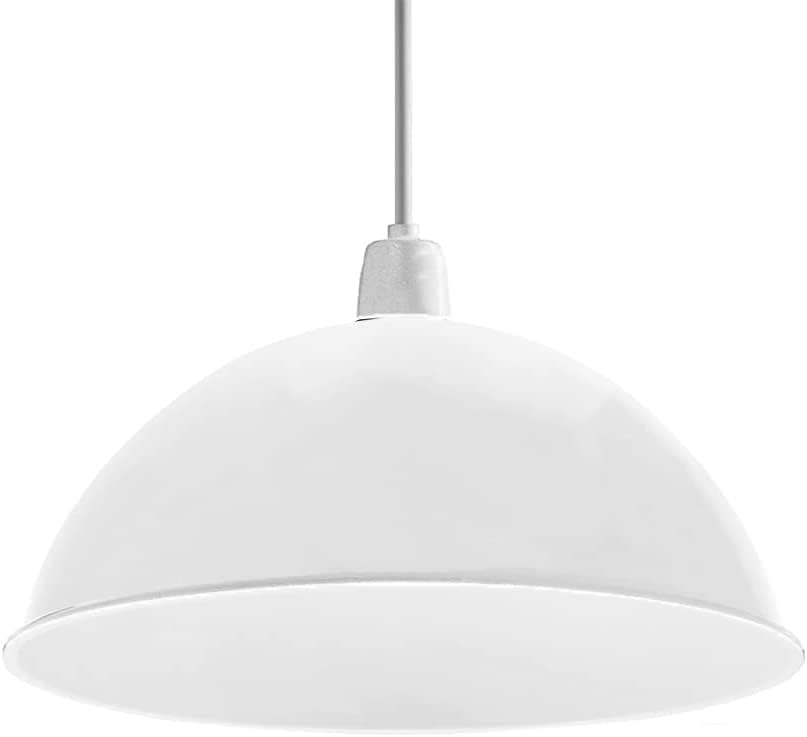 LEDSone Lampshade for Ceiling Lamp Shades Light Shade Ceiling Light Industrial Replacement Shade Metal Pendant Lighting Light Shade Lamp Shade Indoor Pendant Light Shade (White, Pack 1)