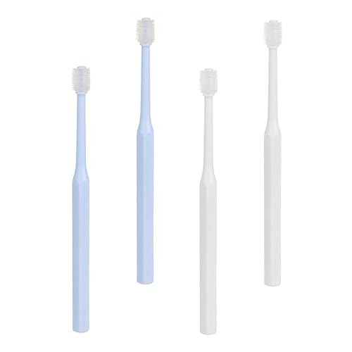 SUPVOX 4pcs Dog Toothbrush Long Handle Pet Toothbrush for Dogs Cats Soft Bristles for Puppies and Small Pets