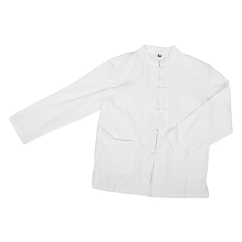 Traje chino para hombre en mezcla premium de lino y algodón de manga larga