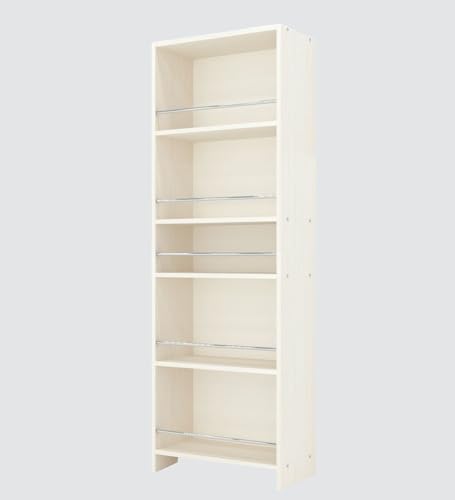 Image of SPECIALITY PANELS 5-Tier Kitchen Storage Bookshelf, White, 176x60x30 cm, Free Standing Tall Unit for Kitchen Utensils and Crockery with Carpenter Assembly