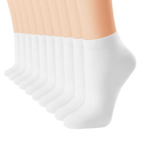 J-BOX Women's Cotton Athletic Socks - Low Cut, Casual, 8/10 pairs