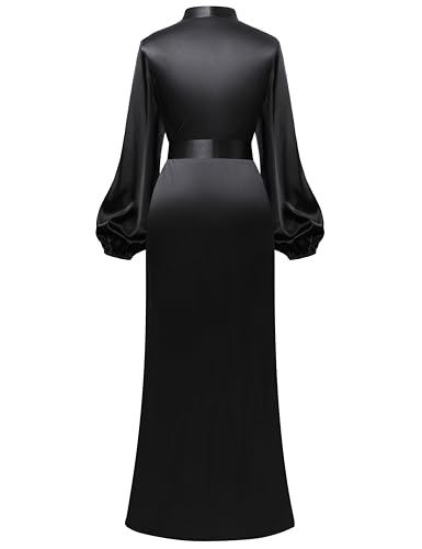 Image of PRODESIGN Satin Kimono Robe Women Long Silky Kimono Bathrobe Sleepwear Wedding Bridesmaid Robe