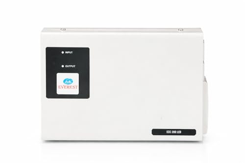Image of Everest ECC 200 LED Voltage Stabilizer for TV up to 98 Inches, Set-Top Box & Home Theatre /Gaming Console | Wall Mount, Advanced Protection & Noiseless | White (Working Range : 90 V to 290 V)