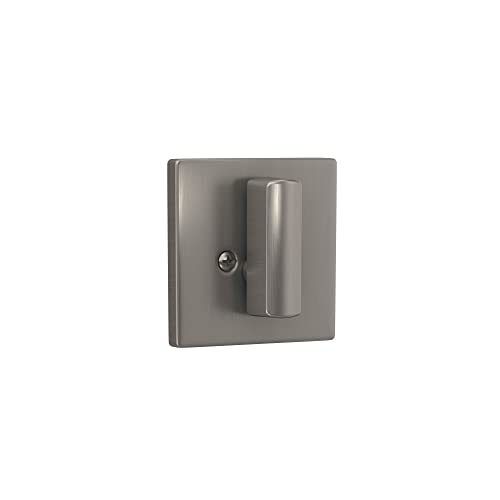 Image of Deadbolt with SquareTrim, Keyed 1 Side, Satin Nickel Finish