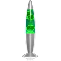InnovaGoods® Lampara de Lava, Lámpara de Lava Relajante, Lamparas de mesita de noche, Funciona con una bombilla R39 de 25W, ideal para habitación, Salón, Sala de estar. (Color Verde)