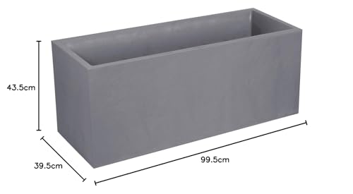 EDA PLASTIQUES Jardinere volcania 100 cm. 98 L, volcania, kiesel, 99,5 x 39,5 x 43,5 cm, 13731 G. GL X1