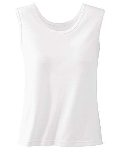 Ultrasofts Knit Tank with UV Protection Sleeveless, Round Neck with Picot Trim, Exclusive Knit