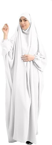 Women's Muslim One Piece Prayer Dress for Women Abaya Dress Islamic Middle East Dubai Turkey Maxi Abaya Kaftan with Hijab Dress Full Length