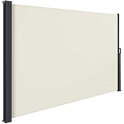 Persianas Jardin KESSER® Toldo Lateral Extensible, privacidad y protección contra el Viento para el balcón y la terraza del jardín, persiana Lateral con Soporte de Pared, Beige, 300 x 180 cm