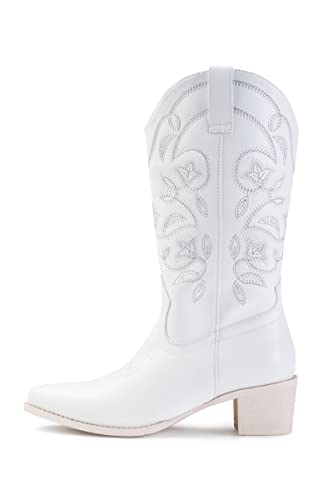 Iuv Cowboy Boots For Women Pointy Toe Women's Western Boots Cowgirl Boots Mid Calf Boots #TOP6