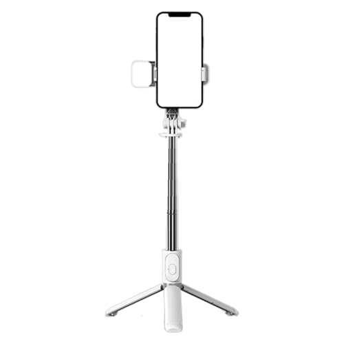 Trépied pour Perche à Selfie, Trépied Portable, Stabilisateur Rétractable Lampe Trois Couleurs pour Maquillage Photo Enregistrement Streaming Gym