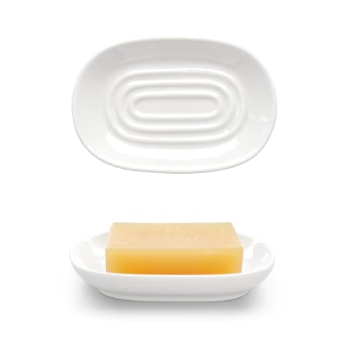 Aenfaiy Ceramic Soap Dish for Bath Sink- Modern...
