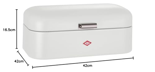 Boîte à pain en tôle d'acier robuste WESCO Grandy blanc mat - 7