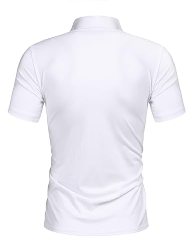 Poriff Men's Casual Mock Turtleneck Pullover Tops Short Sleeve Slim Fit T-Shirts Basic Solid Color Tees4