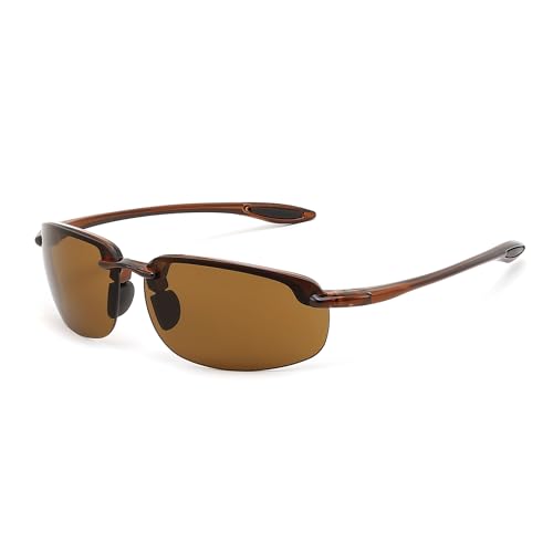 FEISEDY Sports Sunglasses for Men Women TR90 Rimless Frame for Running Fishing Driving B0349
