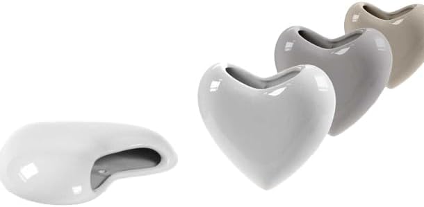 Ma Maison Set 3 Umidificatori 16hx16x4 cm 300 ml per Termosifone a Cuore Lucido Evaporatore d'Acqua Umidifica l'Ambiente e l'Aria Colori Assortiti