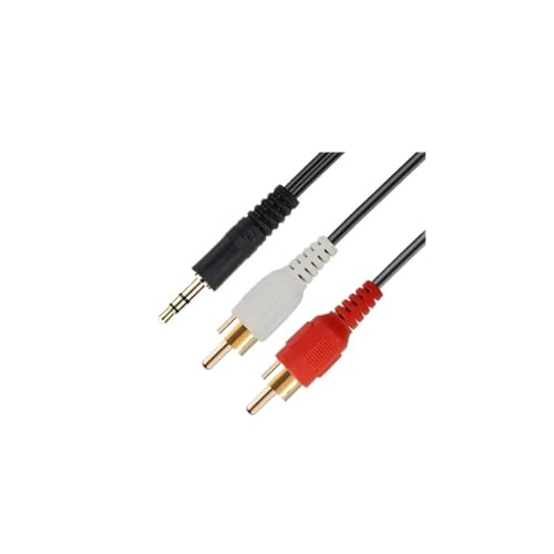 Cable de audio 3.5mm macho a 2 RCA macho 1m miniatura 4