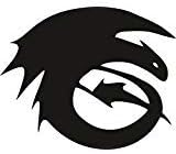 FAVFOUR INC HOW TO TRAIN YOUR DRAGON HICCUP LOGO VINYL STICKERS SYMBOL 5.5" DECORATIVE DIE CUT DECAL FOR CARS TABLETS LAPTOPS SKATEBOARD - BLACK