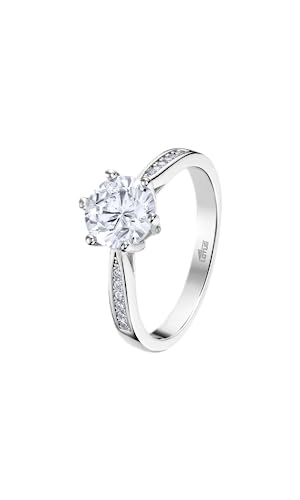 LOTUS SILVER Anillo Plata Mujer Plata de Ley 925 - Diseño Ergonómico y Ajuste Perfecto LP3442-3/118 - Ideal para Compromiso - Pedida - Alianza - Promesa - Con Circonita - Anillos Mujer