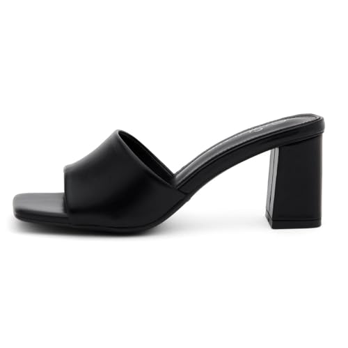 Shoe Land 3 Inch Block Heels for Women – Square Open Toe Slip-On Heeled Mules | Chunky Heel Dressy & Casual Sandals for Party, Wedding, Office | 2025 Trendy4