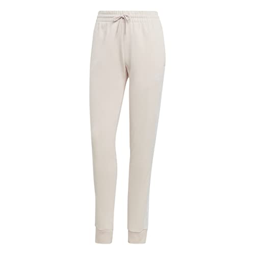 adidas Femme Essentials 3-Stripes French Terry Cuffed Pants, Wonder Quartz / White, L