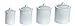 Dollhouse Miniature Canister Set, 4 with Removable Lids, White #IM65573