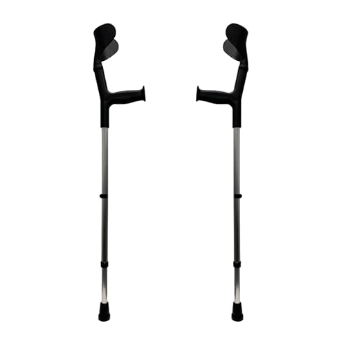 Muletas Ortopédicas Regulables de Aluminio, Negro