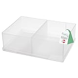 raaco Einsatzkasten 80 2xBA6-1, Tablett mit 2 Einsätzen, Transparenter Sortierkasten für Kleinteile, Sortierboxen, Schubladen & Kleinteileaufbewahrung, Leicht zu Reinigen, 16 x 22 x 6,9 cm