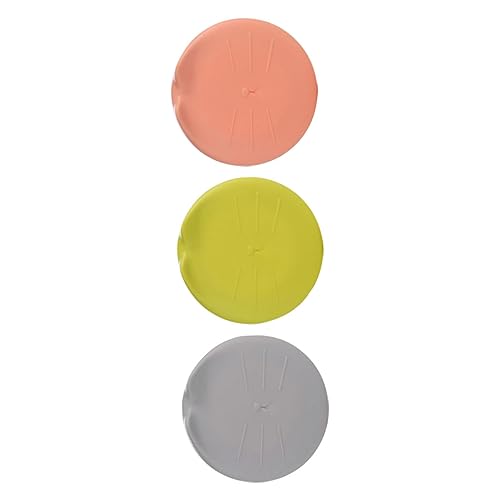 Hemoton 3Pcs Soft Cat Food Can Covers Adorable Pet Food Can Sealing Lids with Ears Flexible and Easy to Use Prevents Spills