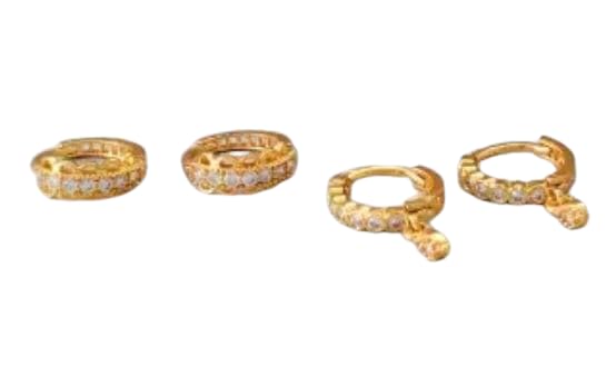 Ruby Gold-plated Plated Brass Nose Ring Set-image-35