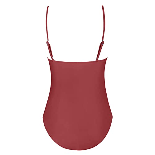 Jesaisque Womens Bathing Suits One Piece,Womens Swimsuit One Piece Ruffle Print Thong Body Shaper Bathing Suit Wrap A Red #TOP5
