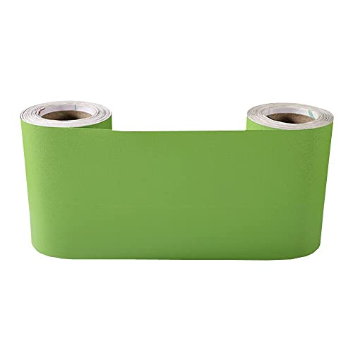 Self Adhesive Solid Color Frosted Wallpaper Border Stick Waterproof Wall Border Easy To Apply Kitchen Bathroom Tiles Sticker 4 X 196Inch (Green) #TOP2