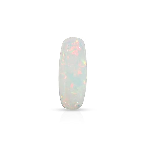 Cabochon d'opale éthiopienne naturelle ultra opale de feu (11,5 x 30 mm) pierre de naissance en forme de coussin | Pierre précieuse en vrac pour le bricolage...