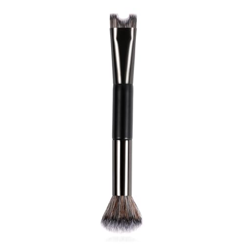 2 in 1 Nose Contour Brush, Dual-Ended U-Shaped Nose Sculpting & Blush Brush Precision Fluffy Contouring Brushes Perfect Defining Angled Cheek Bones, Highlight, Powder, Contour, Makeup Beginners