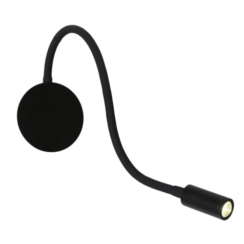 Operitacx Lampe De Lecture Murale Flexible Interrupteur Forme De Tuyau 360° Réglable Plastique Et Fer Couleur Noire Chaude Lampe De Chevet Murale Pratique pour Lecture Utilisation Nocturne