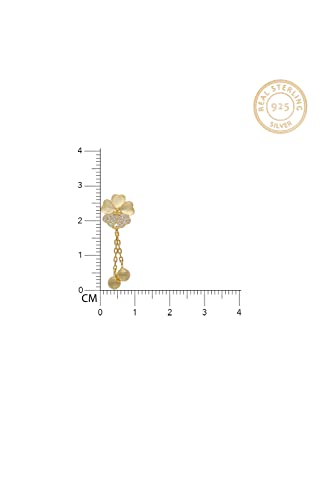 GIVA 925 Silver 18k Gold Plated Clover Dangle Earrings | Gifts for Girlfriend, Gifts for Women & Girls| With Certificate of Authenticity and 925... - Image 5