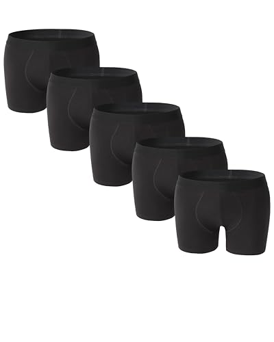 Boxer Shorts Men's Fitted Sports Trunks 5 Pack Underwear for Men Soft Cotton Boxer Briefs Breathable, Soft Cotton Rich (as8, alpha, m, regular, regular, 5 Pack Black)