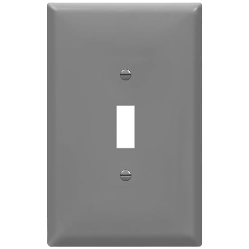 ENERLITES Toggle Light Switch Wall Plate, Gloss Finish, Jumbo Switch Cover, Oversized 1-Gang 5.5" x 3.5", Unbreakable Polycarbonate Thermoplastic, 8811O-GY, Gray
