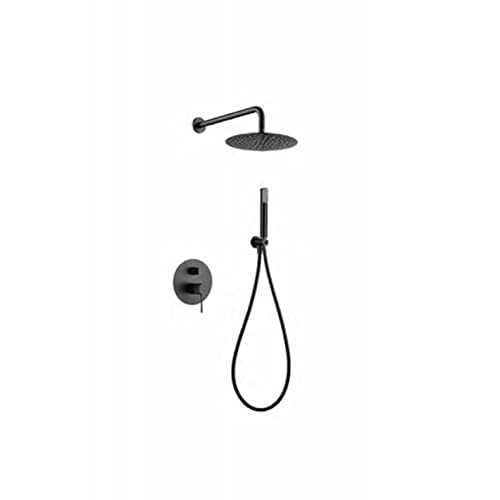 Conjunto de ducha empotrado Black Gun Metal Line Imex GPD038/BGM