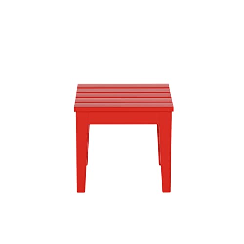 WestinTrends Ashore Outdoor Patio Modern Adirondack Side Table, Red