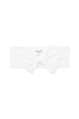 KYTE BABY Bow Headband for Girls, Ultra Soft Rayon Made from Bamboo, Stretchy and Stylish Baby Essential (6-12 Months, Cloud) image 3