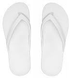 Meik Mangni Kids Flip Flops with Arch Support Comfortable Orthopedic Thong Sandals Non-Slip Waterproof Shower Shoes for Beach Pool Summer Indoor Outdoor White 2 Big Kid