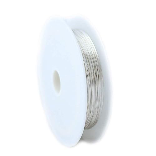 Image of 925 Sterling Silver Wire, 24 Gauge, Round, Half Hard, 50FT by CRAFT WIRE | Sterling Silver Wire for Jewelry Making, Wire Wrapping, Solid 925 Sterling Silver, 0.511mm Wire, High Quality Made in USA