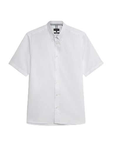 Ted Baker Mens Alyth Regular Branded Oxford Shirt, White, XL UK