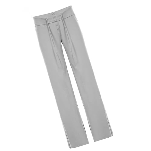 Pantalon décontracté taille basse pour femme avec cordon de serrage réglable en coton fluide