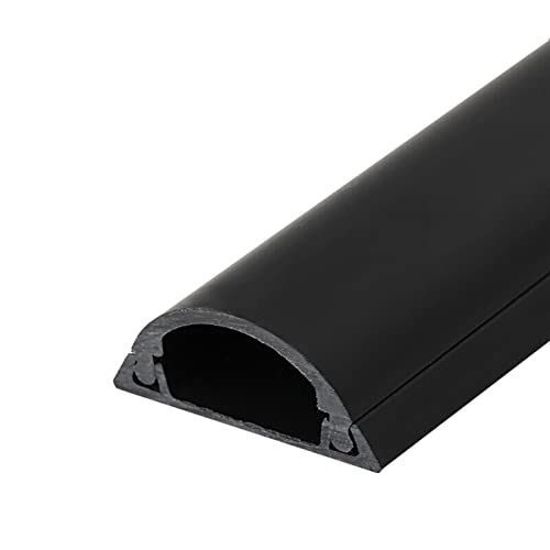 Canaleta para cables de piso y pared, autoadhesiva, PVC, 1 m, color negro, modelo No.2 (20 mm x 8.5 mm) miniatura 1