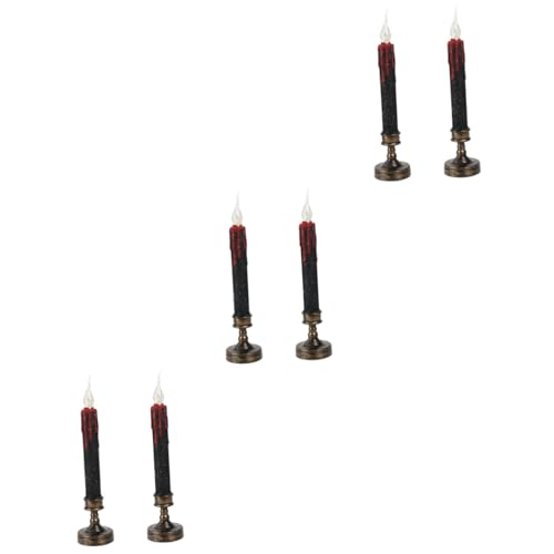 Velas LED largas sin fuego para cenar sin manchas de cera en la mesa