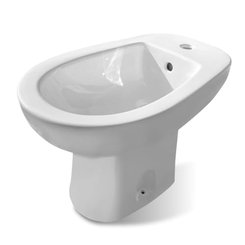 El Baño Moderno Bidet Blanco, Bidet para Inodoro y Baño, Pack Wc Bide, Bide Compacto, Asiento Inodoro Bidet, Bidet para Hogar, Borde Antibacteria, Color Blanco