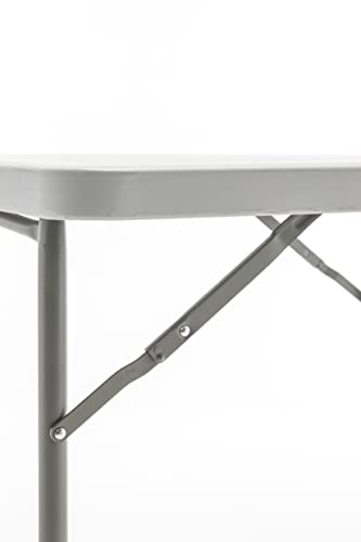 BTEXPERT Set of 2, 3-FT Square White Granite Plastic Folding Table Portable for Card Board Games Nights Gatherings Party Home Indoor Outdoor Lightweight