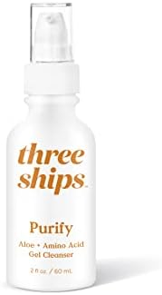 Three Ships Purify Aloe + Amino Acid Cleanser – As Seen on TV – Natural Vegan Formula Hydrates + Soothes Skin – Gentle Cleansing Facial Wash for Normal/Dry Skin, 60mL